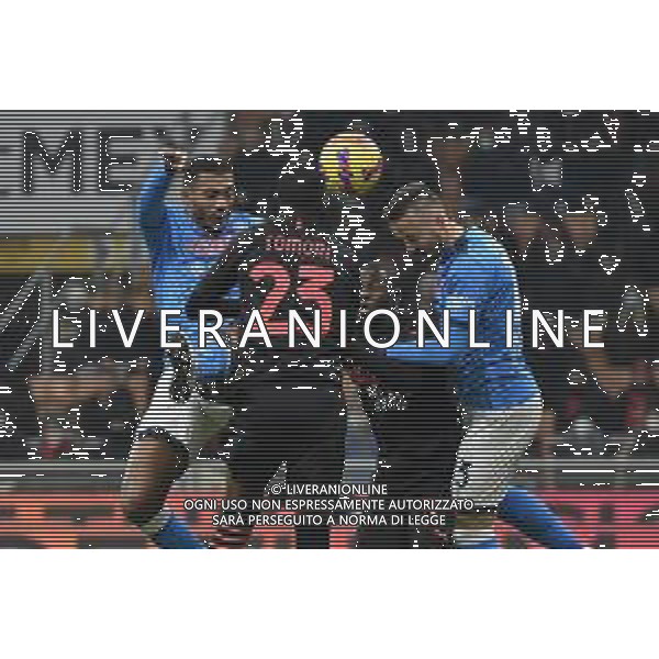 mischia in area del Milan - tomori Milan vs Napoli Campionato Serie A TIM - 18a giornata Milano 19-12-2021 Stadio Giuseppe Meazza - San Siro foto Roberto Garavaglia/ag. Aldo Liverani sas /AGENZIA ALDO LIVERANI SAS