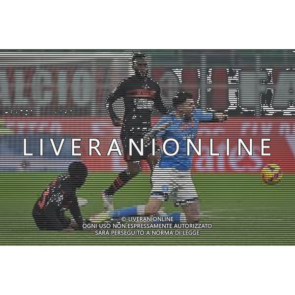 Fikayo Tomori (Milan) SX e Andrea Petagna (Napoli) DX Milan vs Napoli Campionato Serie A TIM - 18a giornata Milano 19-12-2021 Stadio Giuseppe Meazza - San Siro foto Roberto Garavaglia/ag. Aldo Liverani sas /AGENZIA ALDO LIVERANI SAS