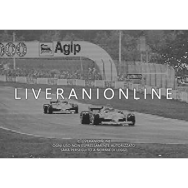 GRAN PREMIO DI SAN MARINO CAMPIONATO MONDIALE DI FORMULA 1, AUTODROMO DI IMOLA 3 MAGGIO 1981 - RETROSPETTIVA Nella foto il pilota Gilles Villeneuve su Ferrari e Didier Pironi ©Archivio Giovanni Liverani/AGENZIA ALDO LIVERANI SAS