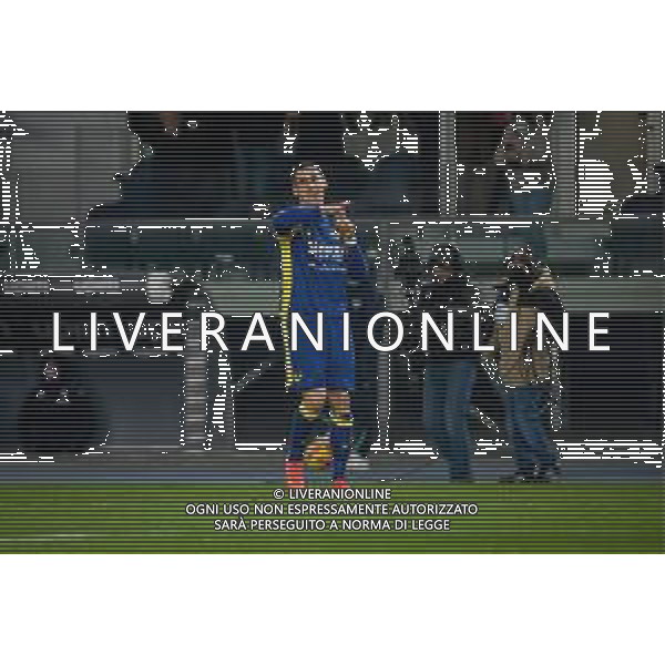GriffoniE/LMedia - Hellas Verona FC vs ACF Fiorentina - italian soccer Serie A match 2021/2022 22 December 2021 - Marcantonio Bentegodi stadium, Verona, Italy Photo showing: Verona\'s Kevin Lasagna celebrates after scoring a goal 1-0 @GriffoniE/LMedia/AGENZIA ALDO LIVERANI SAS
