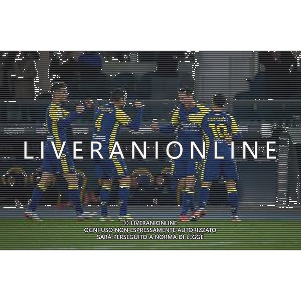 GriffoniE/LMedia - Hellas Verona FC vs ACF Fiorentina - italian soccer Serie A match 2021/2022 22 December 2021 - Marcantonio Bentegodi stadium, Verona, Italy Photo showing: Verona\'s Kevin Lasagna celebrates after scoring a goal 1-0 @GriffoniE/LMedia/AGENZIA ALDO LIVERANI SAS