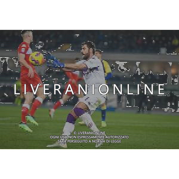 GriffoniE/LMedia - Hellas Verona FC vs ACF Fiorentina - italian soccer Serie A match 2021/2022 22 December 2021 - Marcantonio Bentegodi stadium, Verona, Italy Photo showing: Fiorentina\'s Pietro Terracciano saves a goal @GriffoniE/LMedia/AGENZIA ALDO LIVERANI SAS