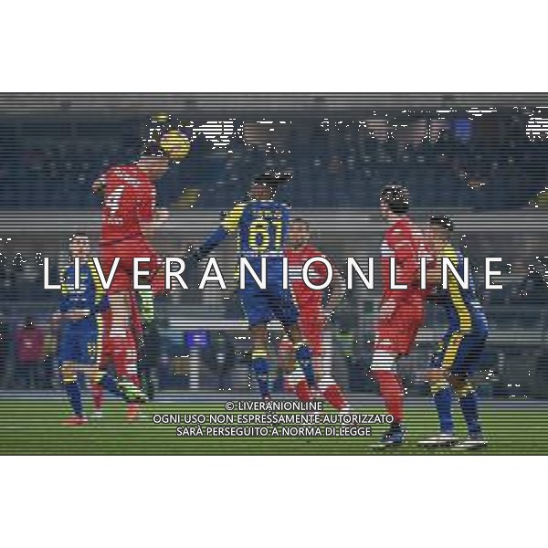 GriffoniE/LMedia - Hellas Verona FC vs ACF Fiorentina - italian soccer Serie A match 2021/2022 22 December 2021 - Marcantonio Bentegodi stadium, Verona, Italy Photo showing: Fiorentina\'s Nikola Milenkovic header @GriffoniE/LMedia/AGENZIA ALDO LIVERANI SAS