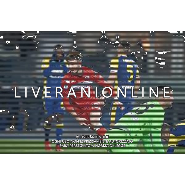 GriffoniE/LMedia - Hellas Verona FC vs ACF Fiorentina - italian soccer Serie A match 2021/2022 22 December 2021 - Marcantonio Bentegodi stadium, Verona, Italy Photo showing: Verona\'s Giancluca Caprari celebrates after scoring a goal 1-1 @GriffoniE/LMedia/AGENZIA ALDO LIVERANI SAS