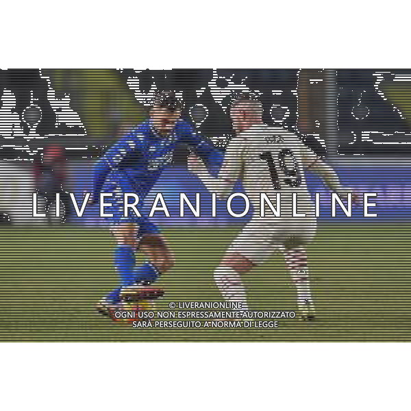 GuglielmiL/LMedia - Empoli FC vs AC Milan - italian soccer Serie A match 2021/2022 22 December 2021 - Carlo Castellani stadium, Empoli, Italy Photo showing: Nedim Bajrami (Empoli) and Theo Hernandez (Milan) @GuglielmiL/LMedia/AGENZIA ALDO LIVERANI SAS