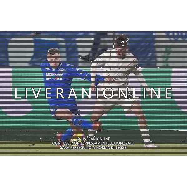 GuglielmiL/LMedia - Empoli FC vs AC Milan - italian soccer Serie A match 2021/2022 22 December 2021 - Carlo Castellani stadium, Empoli, Italy Photo showing: Szymon Zurkowski (Empoli) and Alexis Saelemaekers (Milan) @GuglielmiL/LMedia/AGENZIA ALDO LIVERANI SAS