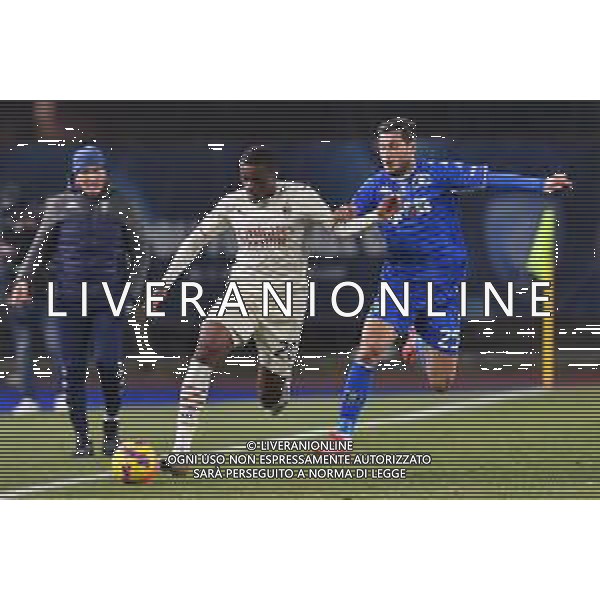 GuglielmiL/LMedia - Empoli FC vs AC Milan - italian soccer Serie A match 2021/2022 22 December 2021 - Carlo Castellani stadium, Empoli, Italy Photo showing: Pierre Kalulu (Milan) and Filippo Bandinelli (Empoli) @GuglielmiL/LMedia/AGENZIA ALDO LIVERANI SAS