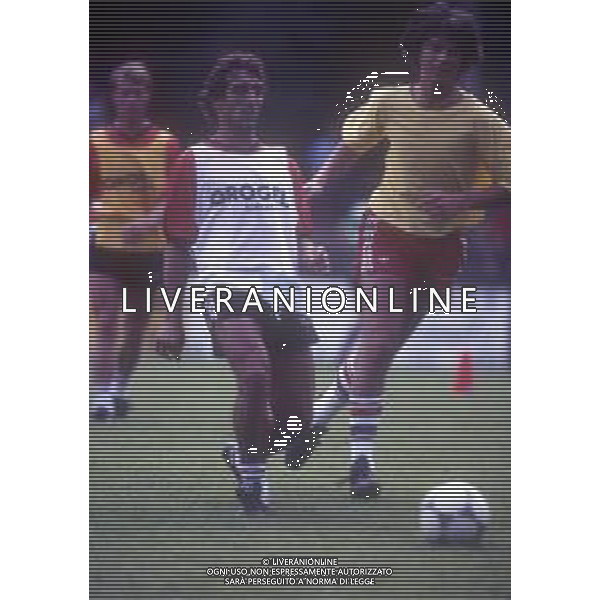 RETROSPETTIVA ROBERTO BORDIN CALCIATORE NELLA FOTO ROBERTO BORDIN CON LA MAGLIA DEL CESENA CALCIO NELL\'ANNO 1988-1989 AG ALDO LIVERANI SAS