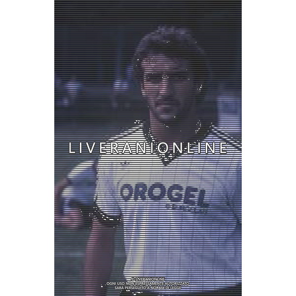 RETROSPETTIVA ROBERTO BORDIN CALCIATORE NELLA FOTO ROBERTO BORDIN CON LA MAGLIA DEL CESENA CALCIO NELL\'ANNO 1988-1989 AG ALDO LIVERANI SAS