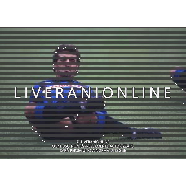 RETROSPETTIVA ROBERTO BORDIN CALCIATORE NELLA FOTO ROBERTO BORDIN CON LA MAGLIA DELL\'ATALANTA CALCIO NELL\'ANNO 1989-1990 AG ALDO LIVERANI SAS
