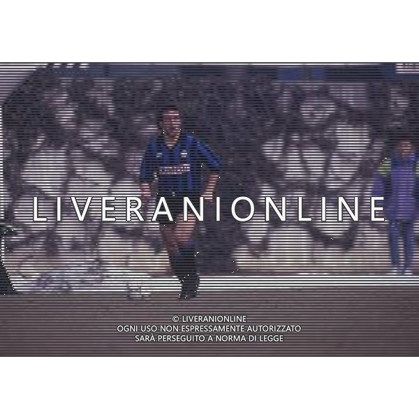 RETROSPETTIVA ROBERTO BORDIN CALCIATORE NELLA FOTO ROBERTO BORDIN CON LA MAGLIA DELL\'ATALANTA CALCIO NELL\'ANNO 1990-1991 AG ALDO LIVERANI SAS