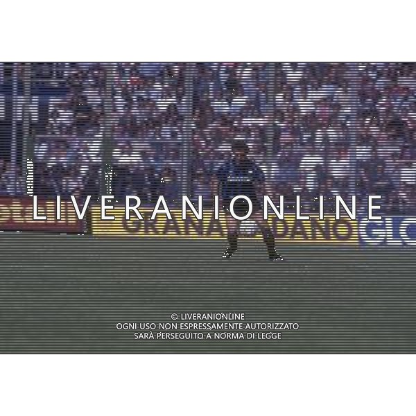 RETROSPETTIVA ROBERTO BORDIN CALCIATORE NELLA FOTO ROBERTO BORDIN CON LA MAGLIA DELL\'ATALANTA CALCIO NELL\'ANNO 1990-1991 AG ALDO LIVERANI SAS