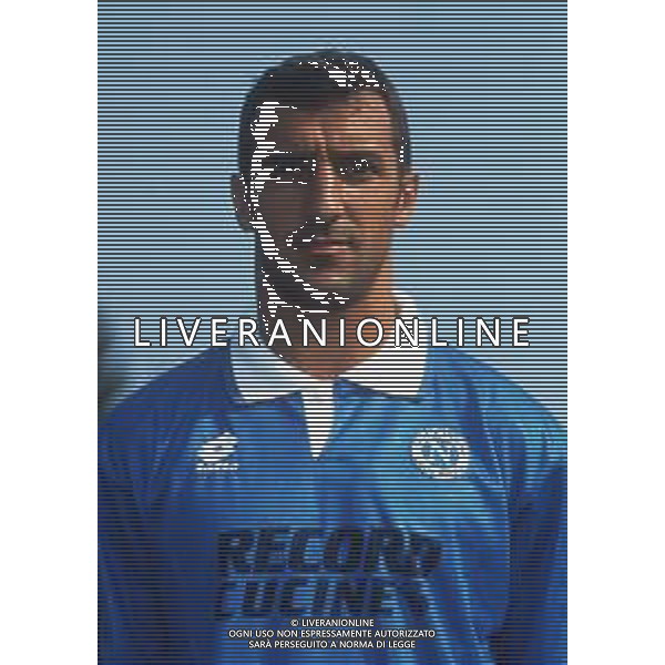 RETROSPETTIVA ROBERTO BORDIN CALCIATORE NELLA FOTO ROBERTO BORDIN CON LA MAGLIA DEL NAPOLI CALCIO AG ALDO LIVERANI SAS