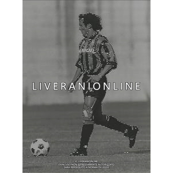 RETROSPETTIVA ROBERTO BORDIN CALCIATORE NELLA FOTO ROBERTO BORDIN CON LA MAGLIA DELL\'ATALANTA CALCIO AG ALDO LIVERANI SAS