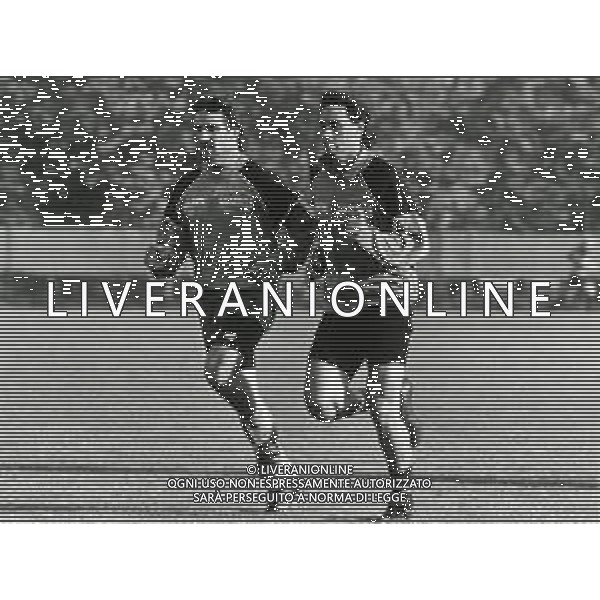 RETROSPETTIVA ROBERTO BORDIN CALCIATORE NELLA FOTO ROBERTO BORDIN CON LA MAGLIA DELL\'ATALANTA CALCIO CON EVAIR AG ALDO LIVERANI SAS