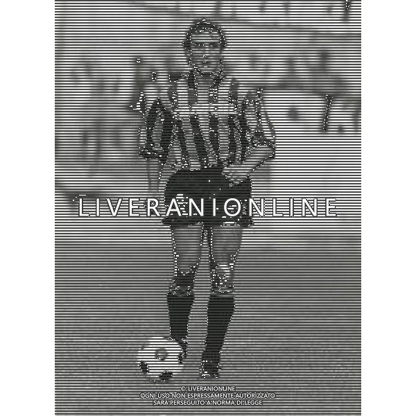 RETROSPETTIVA ROBERTO BORDIN CALCIATORE NELLA FOTO ROBERTO BORDIN CON LA MAGLIA DELL\'ATALANTA CALCIO AG ALDO LIVERANI SAS