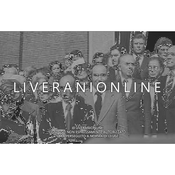 MILANO 03/05/1975 - FUNERALI di SERGIO RAMELLI, aggredito il 13 Aprile da militanti dell\'ultra sinistra che lo colpirono alla testa con chiavii inglesi e sbarre di ferro. NELLA FOTO FRANCO SERVELLO E GIORGIO ALMIRANTE ©Archivio Giovanni Liverani/AG. ALDO LIVERANI SAS