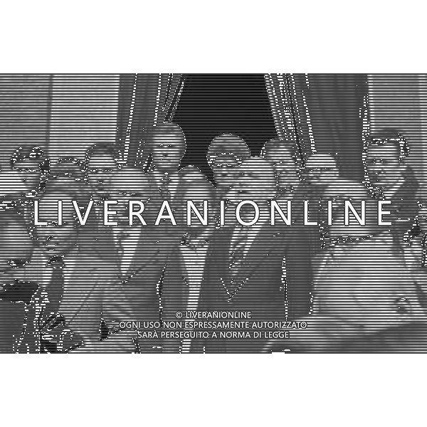 MILANO 03/05/1975 - FUNERALI di SERGIO RAMELLI, aggredito il 13 Aprile da militanti dell\'ultra sinistra che lo colpirono alla testa con chiavii inglesi e sbarre di ferro. NELLA FOTO FRANCO SERVELLO E GIORGIO ALMIRANTE ©Archivio Giovanni Liverani/AG. ALDO LIVERANI SAS