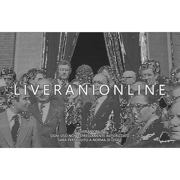 MILANO 03/05/1975 - FUNERALI di SERGIO RAMELLI, aggredito il 13 Aprile da militanti dell\'ultra sinistra che lo colpirono alla testa con chiavii inglesi e sbarre di ferro. NELLA FOTO FRANCO SERVELLO E GIORGIO ALMIRANTE ©Archivio Giovanni Liverani/AG. ALDO LIVERANI SAS