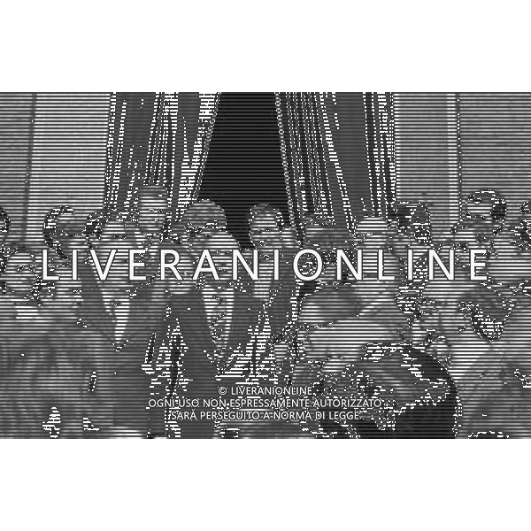 MILANO 03/05/1975 - FUNERALI di SERGIO RAMELLI, aggredito il 13 Aprile da militanti dell\'ultra sinistra che lo colpirono alla testa con chiavii inglesi e sbarre di ferro. NELLA FOTO LA MADRE ANITA CON GIORGIO ALMIRANTE E FRANCO SERVELLO ©Archivio Giovanni Liverani/AG. ALDO LIVERANI SAS