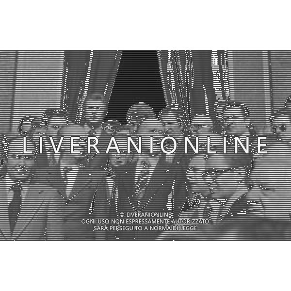 MILANO 03/05/1975 - FUNERALI di SERGIO RAMELLI, aggredito il 13 Aprile da militanti dell\'ultra sinistra che lo colpirono alla testa con chiavii inglesi e sbarre di ferro. NELLA FOTO GIORGIO ALMIRANTE E FRANCO SERVELLO ©Archivio Giovanni Liverani/AG. ALDO LIVERANI SAS