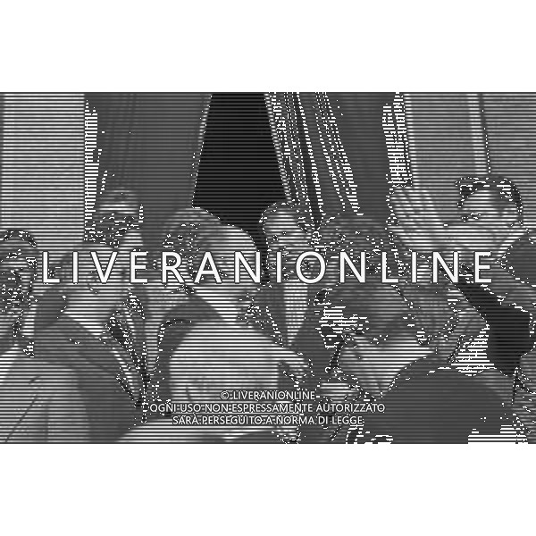 MILANO 03/05/1975 - FUNERALI di SERGIO RAMELLI, aggredito il 13 Aprile da militanti dell\'ultra sinistra che lo colpirono alla testa con chiavii inglesi e sbarre di ferro. NELLA FOTO LA MADRE ANITA CON GIORGIO ALMIRANTE E FRANCO SERVELLO ©Archivio Giovanni Liverani/AG. ALDO LIVERANI SAS