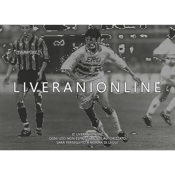 RETROSPETTIVA STEFANO SACCHETTI CALCIATORE NELLA FOTO STEFANO SACCHETTI CON LA MAGLIA DELLA SAMPDORIA CALCIO AG ALDO LIVERANI SAS