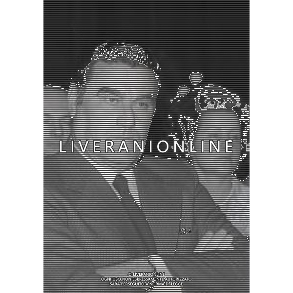 RETROSPETTIVA PADRE ELIGIO PSEUDONIMO DI PADRE ANGELO GELMINI ASSISTENTE SPIRITUALE NELLA FOTO NEREO ROCCO A UNA FUNZIONE NELL\'ANNO 1973 AG ALDO LIVERANI SAS