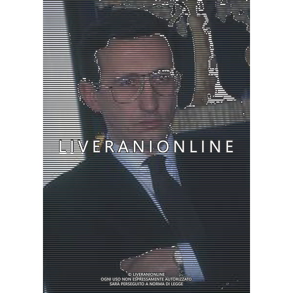 RETROSPETTIVA GIANFRANCO FINI POLITICO NELLA FOTO GIANFRANCO FINI A MILANO NELL\'ANNO 1990 AG ALDO LIVERANI SAS