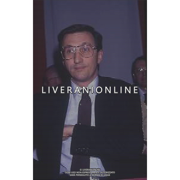 RETROSPETTIVA GIANFRANCO FINI POLITICO NELLA FOTO GIANFRANCO FINI A MILANO NELL\'ANNO 1990 AG ALDO LIVERANI SAS