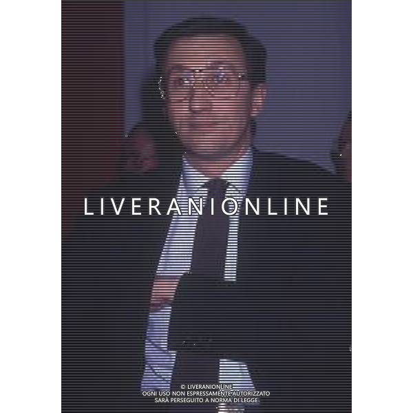 RETROSPETTIVA GIANFRANCO FINI POLITICO NELLA FOTO GIANFRANCO FINI A MILANO NELL\'ANNO 1990 AG ALDO LIVERANI SAS