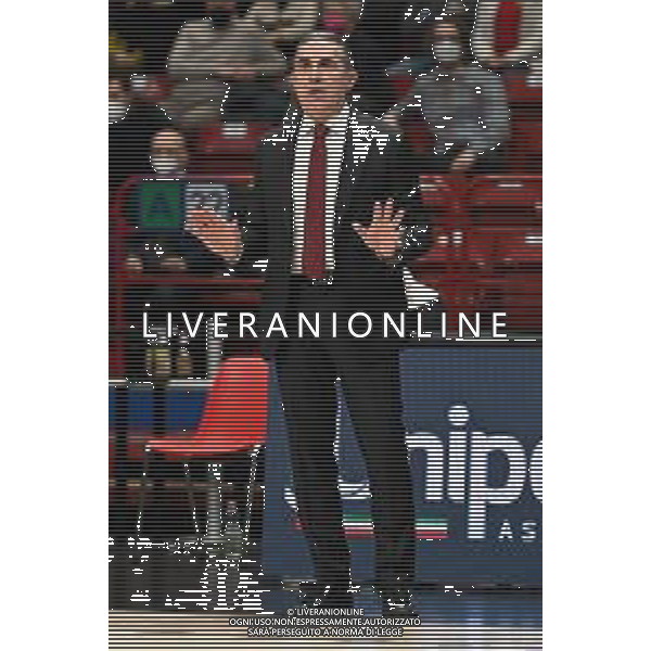 © TVRG Sergio Scariolo allenatore Virtus Bologna AX Armani Exchange Milano vs Virtus Segafredo Bologna Campionato Serie A UnipolSai - 13a giornata regular season Assago (MI) 06-01-2022 Mediolanum Forum foto Roberto Garavaglia/ag. Aldo Liverani sas/AGENZIA ALDO LIVERANI SAS