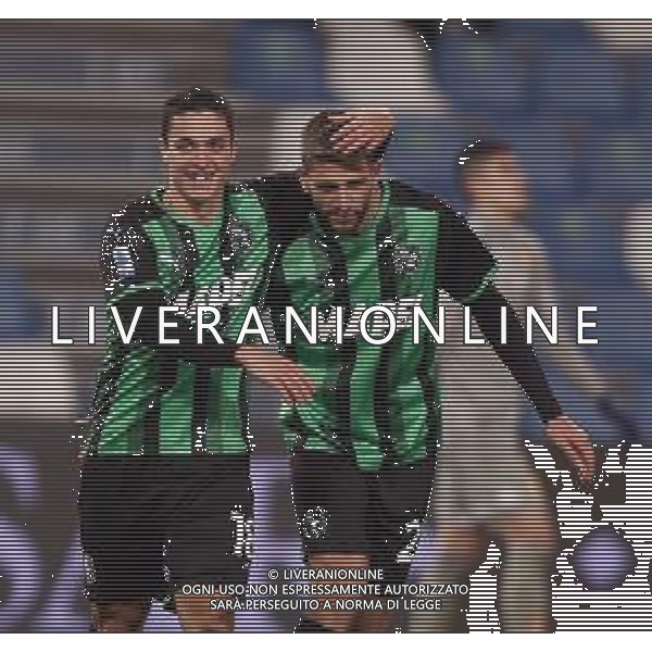 SASSUOLO - GENOA CAMPIONATO CALCIO SERIE A TIM 06.01.2022 NELLA FOTO ESULTANZA DOPO IL GOL DI DOMENICO BERARDI CON GIACOMO RASPADORI ©SANTANDREA/AG. ALDO LIVERANI SAS