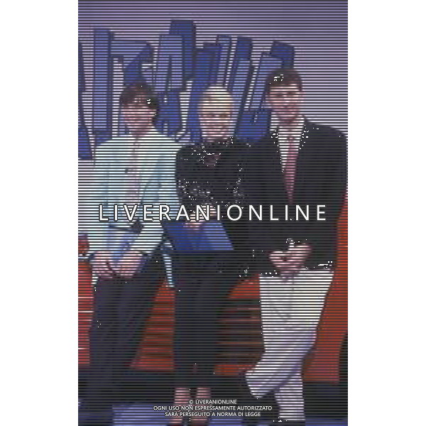 RETROSPETTIVA FABIO AGOSTINO FRANCESCO FAZIO CONDUTTORE TELEVISIVO-IMITATORE-SCRITTORE E PRODUTTORE ARTISTICO NELLA FOTO FABIO FAZIO NELL\'ANNO 1988 NELLA TRASMISSIONE TELEVISIVA “FORZA ITALIA“CON WALTER ZENGA E ROBERTA TERMALI AG ALDO LIVERANI SAS