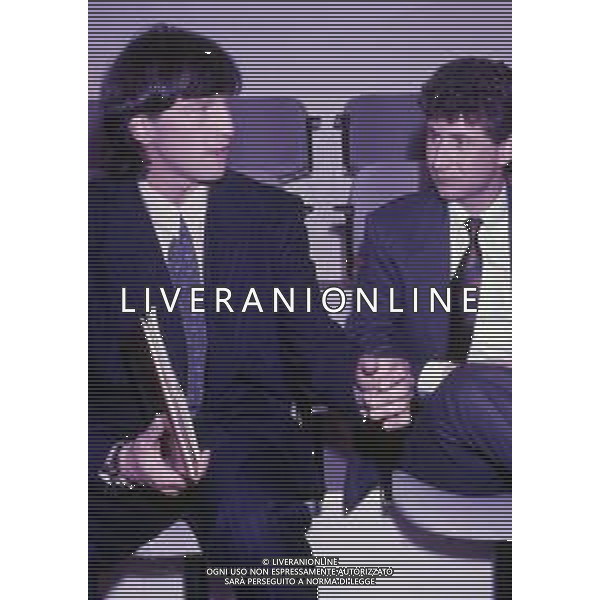 RETROSPETTIVA FABIO AGOSTINO FRANCESCO FAZIO CONDUTTORE TELEVISIVO-IMITATORE-SCRITTORE E PRODUTTORE ARTISTICO NELLA FOTO FABIO FAZIO NELL\'ANNO 1988 NELLA TRASMISSIONE TELEVISIVA “FORZA ITALIA“CON WALTER ZENGA AG ALDO LIVERANI SAS