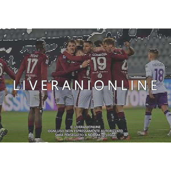 Torino 09.1.2022 Stadio Olimpico Grande Torino ©Alessandro Falzone/Agenzia Aldo Liverani Torino vs Fiorentina Serie A Tim 2021/2022 Nella foto : esultanza primo gol di brekalo ©FALZONE/AGENZIA ALDO LIVERANI SAS