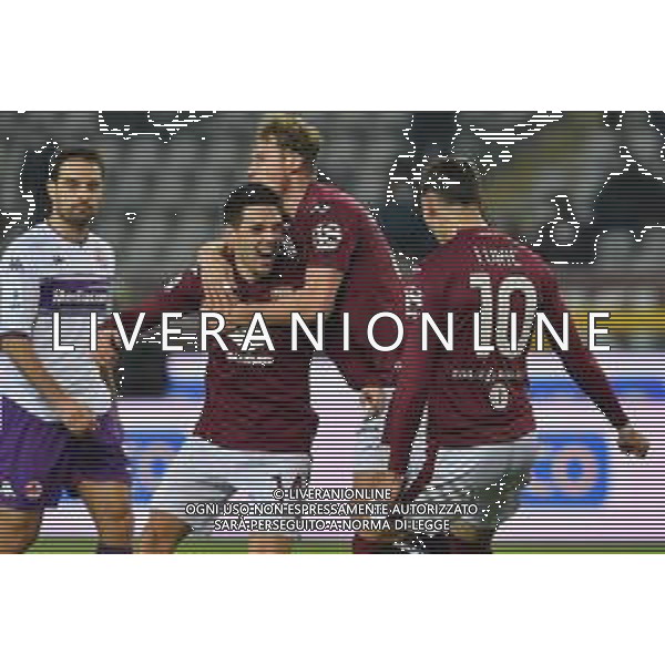 Torino 09.1.2022 Stadio Olimpico Grande Torino ©Alessandro Falzone/Agenzia Aldo Liverani Torino vs Fiorentina Serie A Tim 2021/2022 Nella foto : esultanza gol di brekalo ©FALZONE/AGENZIA ALDO LIVERANI SAS