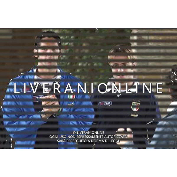 COVERCIANO 04/10/2005 RADUNO E ALLENAMENTO ITALIA NELLA FOTO: MARCO MATERAZZI E ALBERTO GILARDINO FOTO GIANNI NUCCI/AG. ALDO LIVERANI