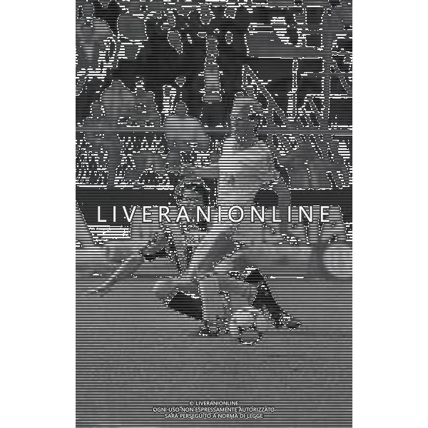 06-05-1984 BERGAMO CAMPIONATO DI CALCIO SERIE B ATALANTA -MONZA 3-0 NELLA FOTO GIORGIO PAPAIS E ROBERTO SOLDA\' AG ALDO LIVERANI SAS