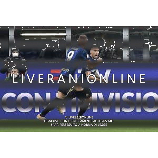 Lautaro Martinez (Inter) esulta dopo il gol dell\'1 a 1 Inter vs Juventus Finale Supercoppa Frecciarossa Milano 12-01-2022 Stadio Giuseppe Meazza - San Siro foto Roberto Garavaglia/ag. Aldo Liverani sas /AGENZIA ALDO LIVERANI SAS