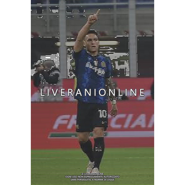 Lautaro Martinez (Inter) esulta dopo il gol dell\'1 a 1 Inter vs Juventus Finale Supercoppa Frecciarossa Milano 12-01-2022 Stadio Giuseppe Meazza - San Siro foto Roberto Garavaglia/ag. Aldo Liverani sas /AGENZIA ALDO LIVERANI SAS