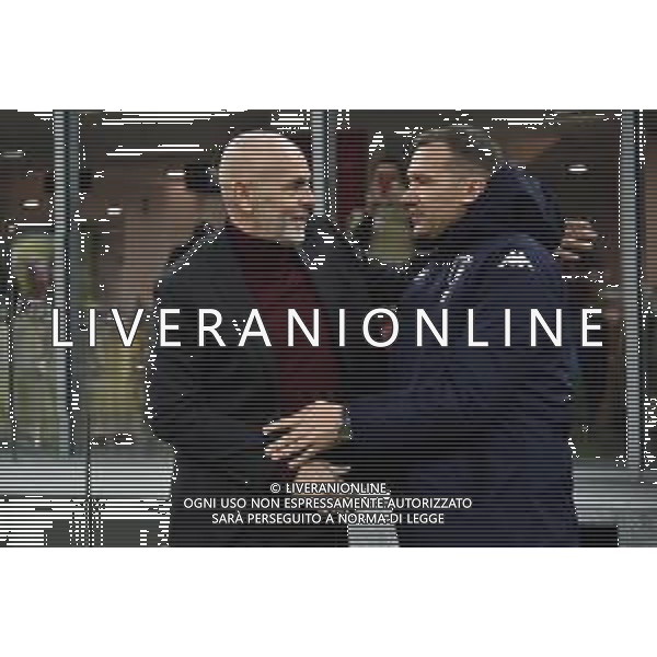 Stefano Pioli allenatore Milan SX e Andriy Shevchenko allenatore Genoa DX Milan vs Genoa Coppa Italia Frecciarossa - ottavi di finale Milano 13-01-2022 Stadio Giuseppe Meazza - San Siro foto Roberto Garavaglia/ag. Aldo Liverani sas /AGENZIA ALDO LIVERANI SAS