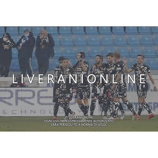 Spal - Benevento Campionato di Calcio Serie BKT 16/01/2022 nella foto: Esultanza benevento dopo il goal ©Claudio Zamagni/Agenzia Aldo Liverani during Italian Serie BKT soccer match between Spal and Benevento at Paolo Mazza Stadium in Ferrara on January 16 2022 photo credit by Claudio Zamagni/Aldo Liverani Photo Agency