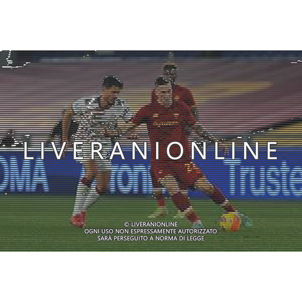 Roma vs Cagliari Campionato Serie A TIM - 22 giornata Stadio Olimpico - Roma 16-01-2022 nella foto nicolo\' Zaniolo e Carboni ©Federico Gaetano/AGENZIA ALDO LIVERANI SAS