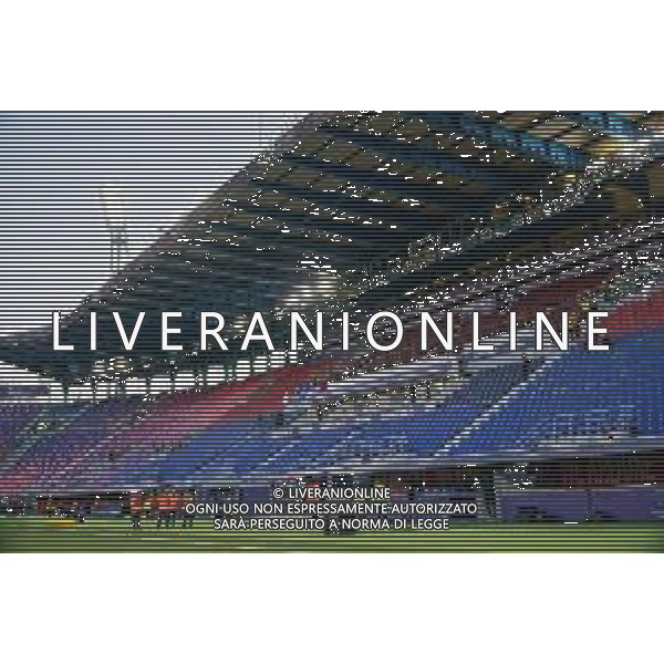 BOLOGNA vs NAPOLI CAMPIONATO CALCIO SERIE A TIM 17.01.2022 NELLA FOTO VEDUTA DELL\'INTERNO DELLO STADIO DALL\'ARA PRIMA DELLA PARTITA CON GLI SPALTI VUOTI, SENZA TIFOSI NEL PREPARTITA © VILLANI / AGENZIA ALDO LIVERANI SAS