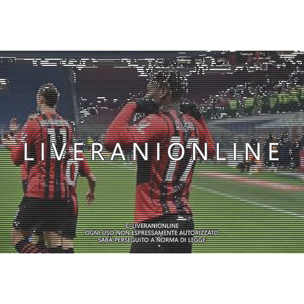 Rafael Leao (Milan) esulta dopo il gol dell\'1 a 0 Milan vs Spezia Campionato Serie A TIM - 22a giornata Milano 17-01-2022 Stadio Giuseppe Meazza - San Siro foto Roberto Garavaglia/ag. Aldo Liverani sas/AGENZIA ALDO LIVERANI SAS