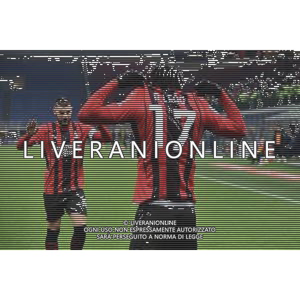 Rafael Leao (Milan) esulta dopo il gol dell\'1 a 0 Milan vs Spezia Campionato Serie A TIM - 22a giornata Milano 17-01-2022 Stadio Giuseppe Meazza - San Siro foto Roberto Garavaglia/ag. Aldo Liverani sas/AGENZIA ALDO LIVERANI SAS