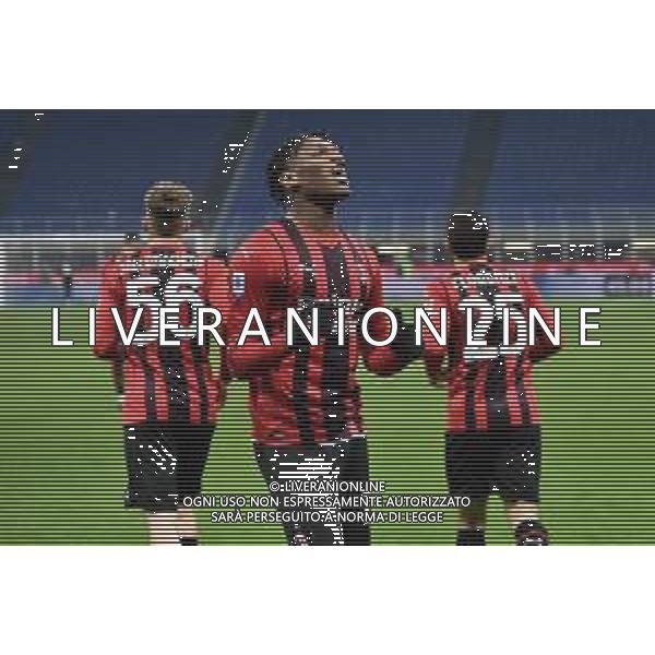 Rafael Leao (Milan) esulta dopo il gol dell\'1 a 0 Milan vs Spezia Campionato Serie A TIM - 22a giornata Milano 17-01-2022 Stadio Giuseppe Meazza - San Siro foto Roberto Garavaglia/ag. Aldo Liverani sas/AGENZIA ALDO LIVERANI SAS