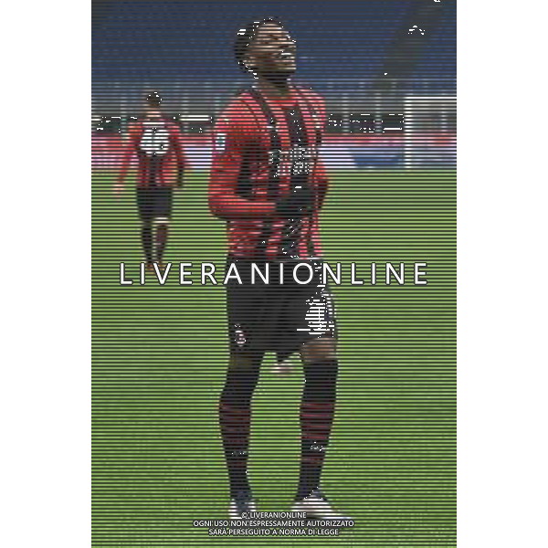 Rafael Leao (Milan) esulta dopo il gol dell\'1 a 0 Milan vs Spezia Campionato Serie A TIM - 22a giornata Milano 17-01-2022 Stadio Giuseppe Meazza - San Siro foto Roberto Garavaglia/ag. Aldo Liverani sas