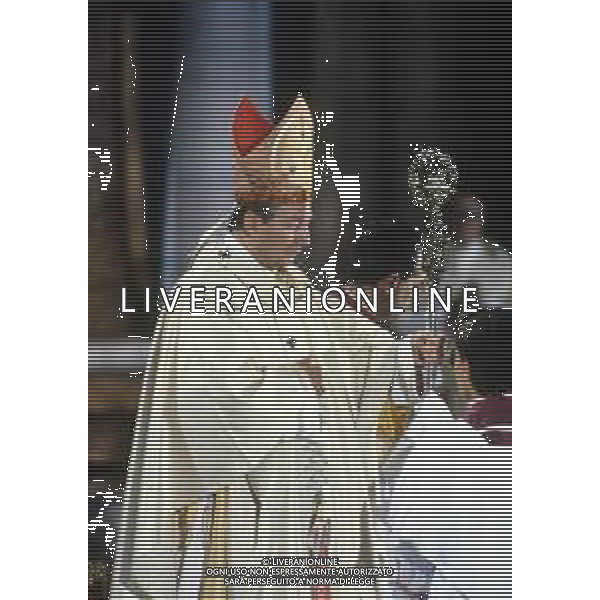 RETROSPETTIVA CARDINALE CARLO MARIA MARTINI NELLA FOTO IL CARDINALE CARLO MARIA MARTINI A MILANO NELL\'ANNO 1986 DURANTE UNA COMMEMORAZIONE IN DUOMO AG ALDO LIVERANI SAS